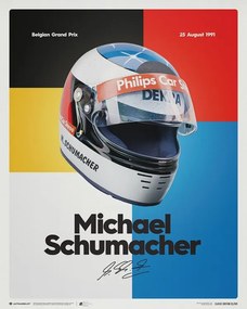 Umelecká tlač Michael Schumacher - Helmet - 1991, Automobilist