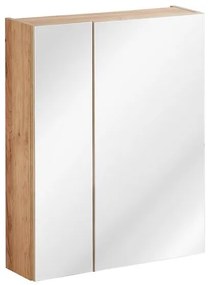 Kúpeľňová skrinka so zrkadlom Capri 842 2D dub kraft zlatý