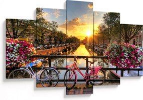 Obraz - Východ slnka v Amsterdame (150x105 cm)
