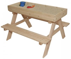 3830 Záhradný detský nábytok s pieskoviskom - Lavičky a stolík 93 x 78 x 68 cm