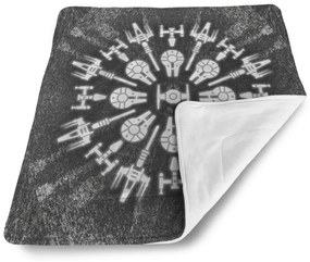 Sablio Deka pre bábätko Star Wars Vesmírne lode na šedom abstrakte - 80x100 cm