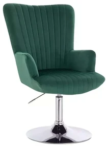 LuxuryForm DESIGN Kreslo AMADEO VELUR na striebornom tanieri - zelené