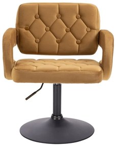 LuxuryForm DESIGN Kreslo ADRIA VELUR na čiernom tanieri - hnedé