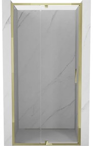 Mexen Exo, výklopné sprchové dvere 115 cm, číre sklo, zlatá, 819-115-000-50-00