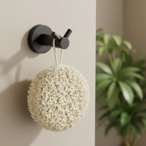 Rea Leo, kúpeľňový 2-háčik na uteráky, čierna matná, REA-88041