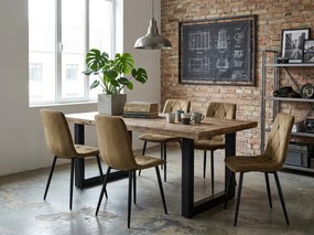 Hnedá zamatová stolička LIBRA OLIVE BROWN s čiernymi nohami