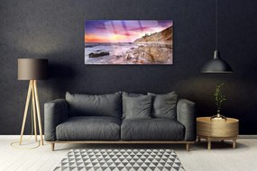 Obraz na skle More kamene krajina 100x50 cm