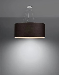 Závesné svietidlo Otto, 1x čierne textilné tienidlo, (biele sklo), (fi 70 cm)