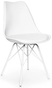 Súprava 2 bielych stoličiek s bielym kovovým podstavcom Bonami Essentials Eco