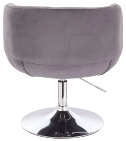 LuxuryForm DESIGN Kreslo MONTANA VELUR na striebornom tanieri - šedé