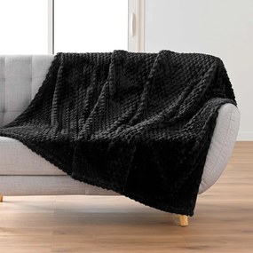 Čierna deka z mikroflanelu 125x150 cm Mini Frosty – douceur d'intérieur
