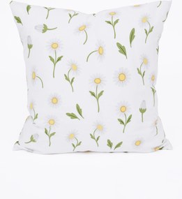 Bavlnená obliečka na vankúš Renforcé 40 × 40 cm - Sedmokrásky biele