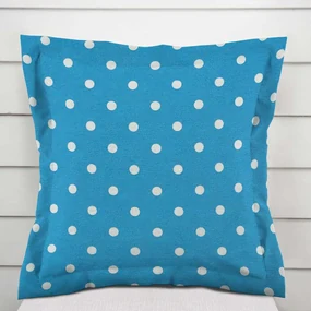Biante Dekoračná obliečka na vankúš s lemom Leona LN-021 Biele bodky na modrom 50 x 60 cm
