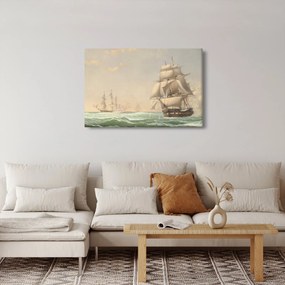 Obraz - Fitz Henry Lane, The United States Frigate President Engaging the British Squadron, reprodukcia (90x60 cm)