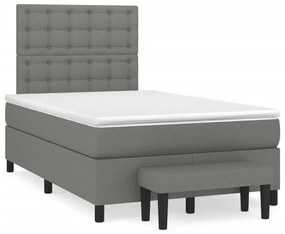 Boxspring posteľ s matracom, tmavosivá 120x190 cm, látka 3270384