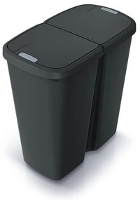Odpadkový kôš DUO čierny, 45 l, čierna