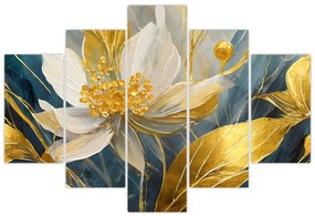 Obraz - Maľba zlatých kvetov (150x105 cm)