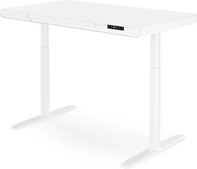 Elektrický písací stôl sit-stand so zásuvkou a bezdrôtovou nabíjačkou Qi biely, 1200 mm: ELLIS