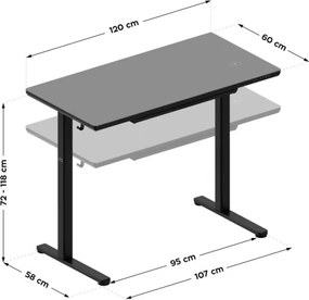 Elektrický výškovo nastaviteľný stôl Mark Adler Leader 8.5 čierny
