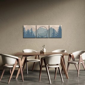 Obraz - Tyrkysové hory N⁰2 (s hodinami) (90x30 cm)