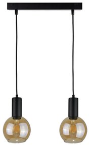 Luster na lanku JANTAR BLACK 2xE27/60W/230V