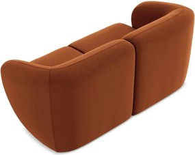 Zamatová pohovka v terakotovej farbe 174 cm Lani – Makamii
