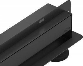 Mexen Flat nerezový sprchový žľab na stenu 70 cm vzor WALL, čierny, 1730070