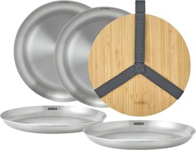 Antikoro taniere v súprave 4 ks v striebornej farbe ø 25,5 cm – Black + Blum