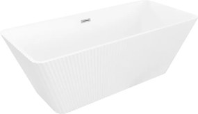 Mexen Tava voľne stojaca vaňa ryhovaná 170 x 75 cm, biela, prepad chróm - 52851707500-01