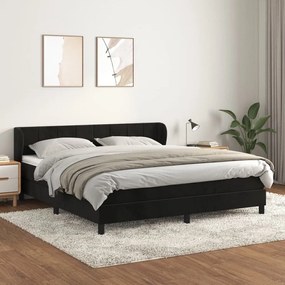 Posteľný rám boxspring s matracom čierny 180x200 cm zamat 3127507