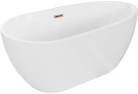 Mexen Eos, voľne stojaca vaňa 150 x 75 cm, biela, ružové zlato prepad, 52471507500-60