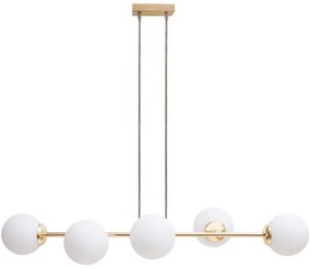 Luster na lanku FIRA 5xE27/60W/230V zlatá