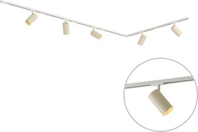 Moderný koľajnicový systém s 5 bodovými svetlami biely s béžovou 1-fázový GU10 70mm - Iconic Jeana Luxe