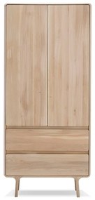 Šatníková skriňa z masívneho dubového dreva s 2 zásuvkami Gazzda Fawn