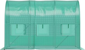 Bauerkraft Fóliový skleník 3x2x2 m 6 m² kovový rám UV fólia - zelený