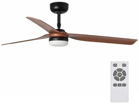 FARO Barcelona FARO 33817WP-21- LED Stropný ventilátor PUNT LED/24W/230V Wi-Fi drevo/čierna + DO FA33817WP-21