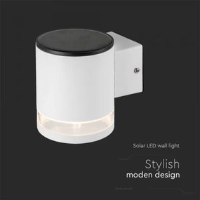 LED vonkajšie solárne nástenné svietidlo LED/1W/3,7V 3000K IP54 1200 mAh biela