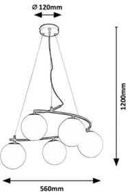 Rabalux - Luster na lanku 5xE14/5W/230V