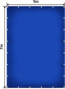 JAGO Plachta 650 g/m², hliníkové oká, modrá, 5 x 7 m