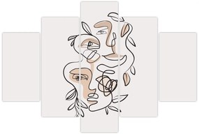 Obraz - Line art tváre (150x105 cm)