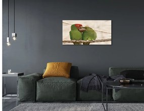 Sklenený obraz zelené papagáje 140x70 cm