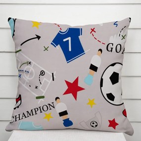 Biante Detská bavlnená obliečka na vankúš Sandra SA-646 Futbal to je hra - na sivom 40 x 40 cm