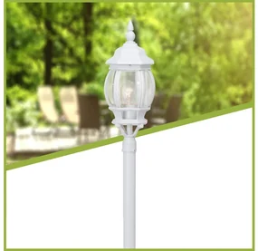Brilliant - Vonkajšia lampa ISTRIA 1xE27/60W/230V 112 cm IP23 biela BI0058