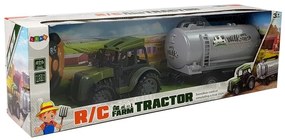 LEAN TOYS Traktor na diaľkové ovládanie s mliečnou nádržou 2,4GHz zelený RTR