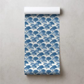 Tapeta modré akvarelové listy