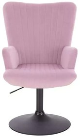 LuxuryForm DESIGN Kreslo AMADEO VELUR na čiernom tanieri - levanduľa