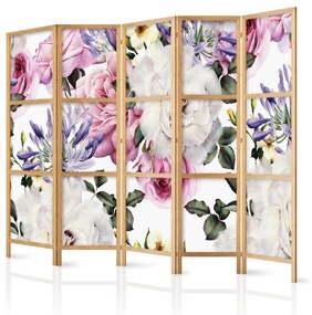 Artgeist Japonský paraván - Floral Glade II [Room Dividers] Japanese Veľkosť: 225x161