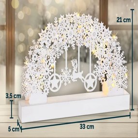 LED Vianočný oblúk – vločka, biely