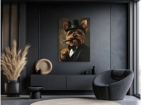 drevko |  Obraz Yorkie z podsvetia