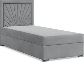 Čalúnená posteľ VICENZA Velvet 90×200 cm svetlosivá